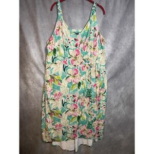 Torrid Dress Size 3 Multicolor Hawaiian Floral Tiered Midi Supersoft Knit